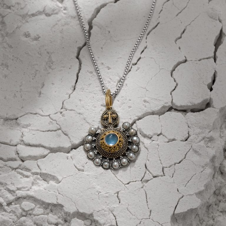 Athenian-Flower-Peacock-Pendant-with-aquamarine-1031C-2