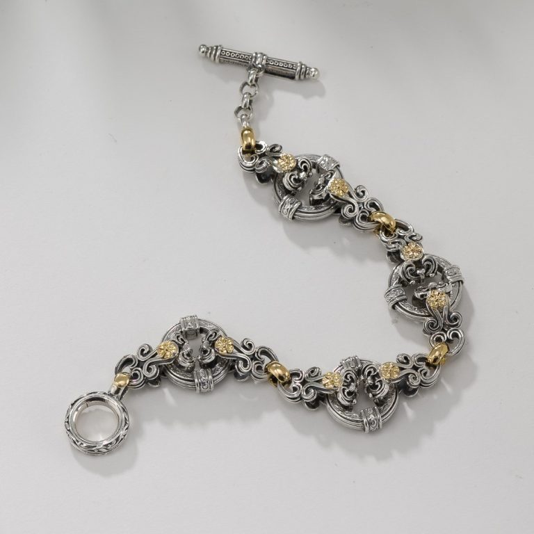 Byzantine-Floral-Bracelet-in-18K-Gold-and-Sterling-Silver-6207-1