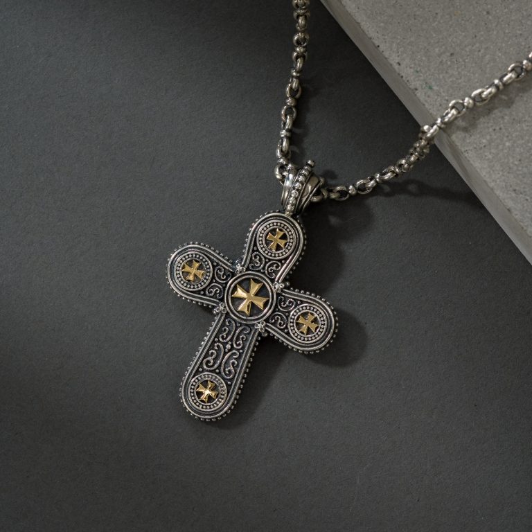 Patmos-cross-in-18K-Gold-and-sterling-silver-5426